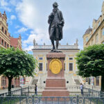 City Tour Leipzig - old stock exchange and monument to Johann Wolfgang Goethe