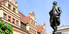 Leipzig, Stadtrundgang, Stadtführung, Literaturrundgang-Naschmarkt, Johann Wolfgang Goethe, Goethedenkmal