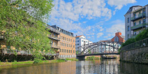 Wasserstadt Leipzig - auf der Weißen Elster an der Könneritzbrücke in Plagwitz
