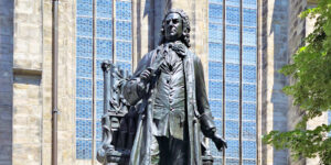 Denkmal für Johann Sebastian Bach an der Thomaskirche zu Leipzig
