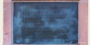 Gedenktafel für Robert Blum am Alten Rathaus in Leipzig